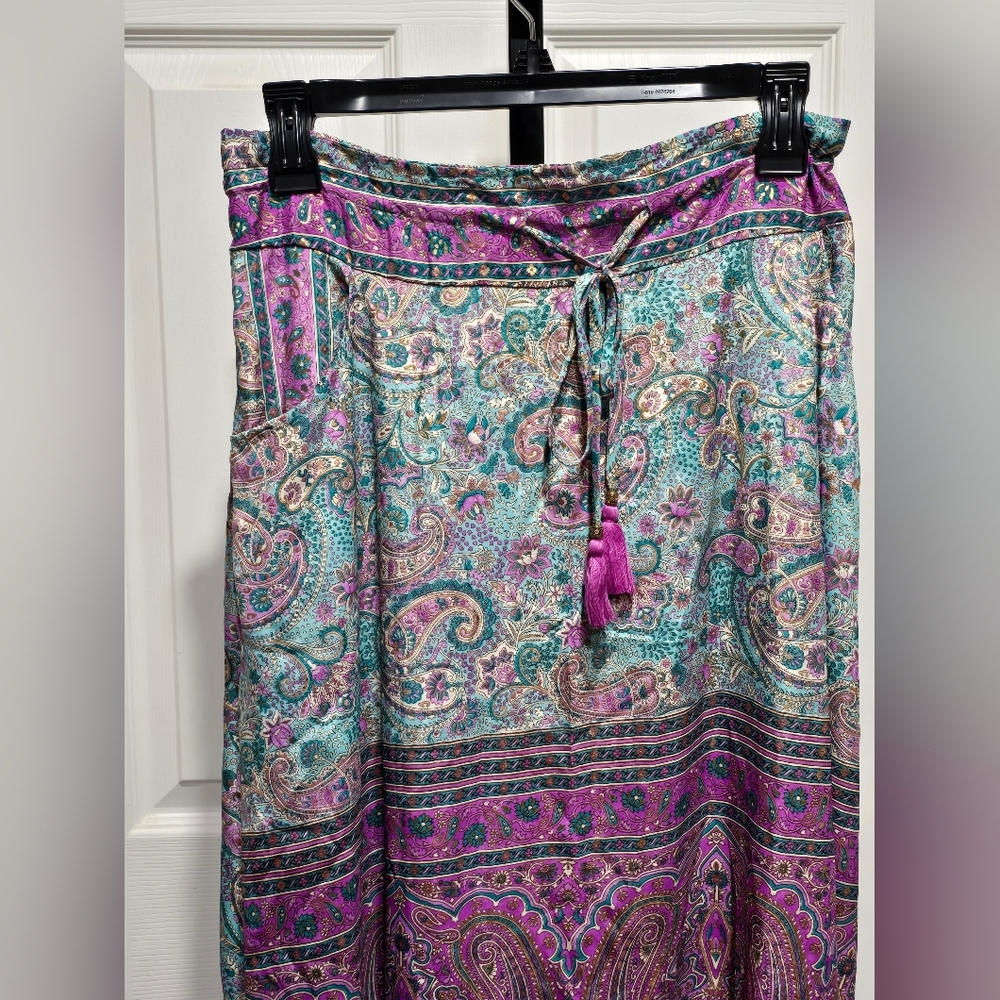 Cienna Colorful Paisley Boho Maxi Skirt - Picture 6 of 11